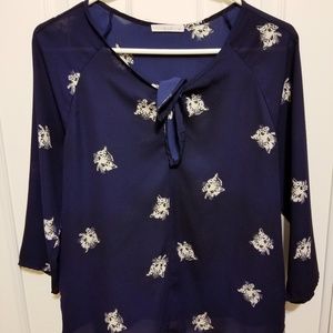 Le Lis Blouse w/ lion cub print